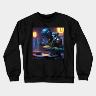 Robot eat ramen Crewneck Sweatshirt